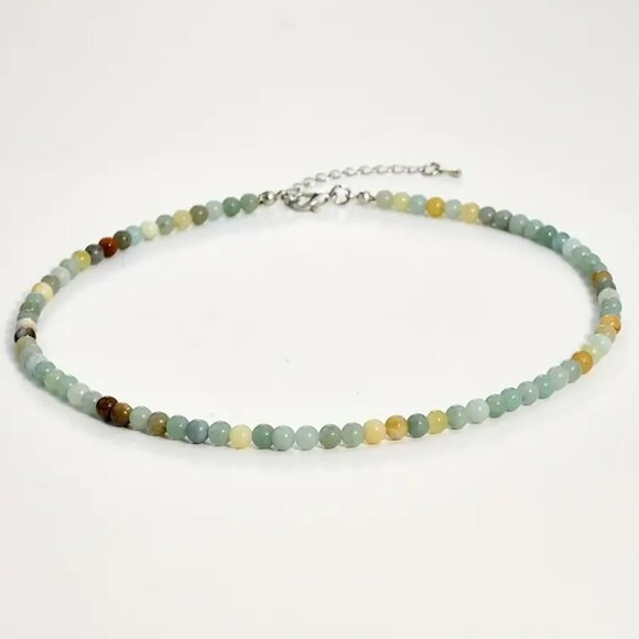 Amazonite Natural Stone Beaded Necklace - 4mm Beads - Picture 1 of 2